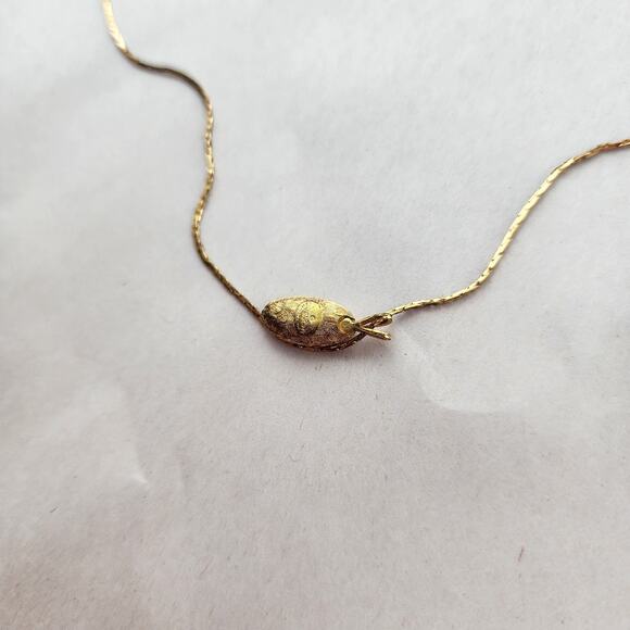 Authentic VTG Givenchy Signed Logo G Pendant Necklace Gold Crystal Rhinestone - Picture 7 of 10